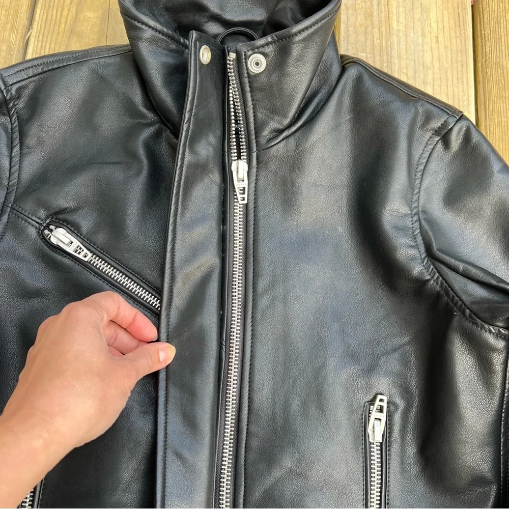 Blank NYC Faux Black Leather Full Zip Moto Jacket NWOT Sz M Lined Mob Wife - Picture 6 of 16